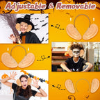 Funny Big Ears Headband adjustment guide showing sliding and removing the ears