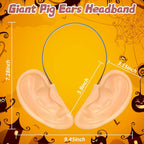 Funny Big Ears Headband graphic showing overall size and individual ear dimensions