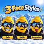 Funny Brickhead Ski Mask comparison showing gold-toothed grin, simple smile and tongue-out expressions