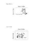 Funny Cat Toilet Sticker application layout showing the separate cat and Press and flush pieces