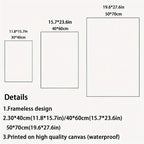 Funny Goose Bathroom Sign size guide showing 30 × 40 cm, 40 × 60 cm and 50 × 70 cm unframed prints