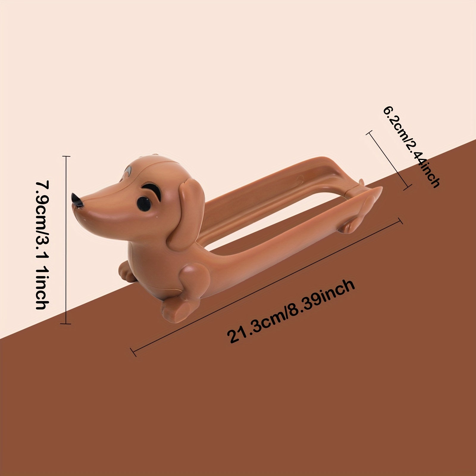 Funny Hot Dog Tray measurement guide showing its approximate length, width, and height.