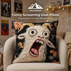 Funny Screaming Goat Pillow