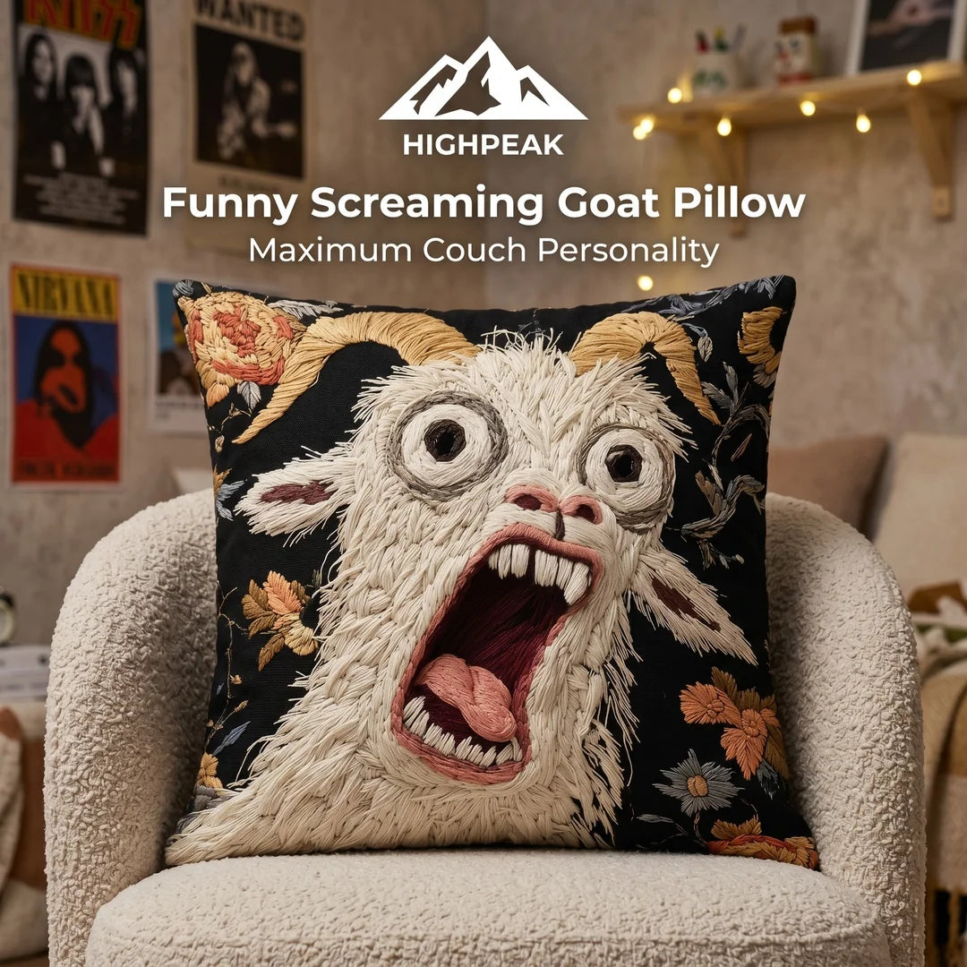 Funny Screaming Goat Pillow