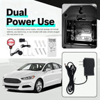 Garage Parking Sensor from HighPeak with three-AAA battery compartment, wired power supply and accessories.