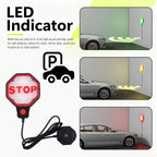 Garage Parking Sensor from HighPeak illustrating green, yellow and red LED guidance as a car approaches.