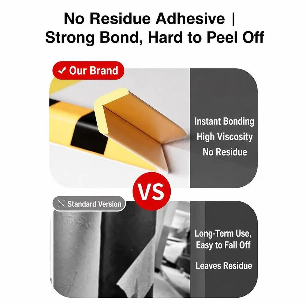 Garage Wall Protection Strip adhesive backing close-up in a supplier comparison of installation surfaces