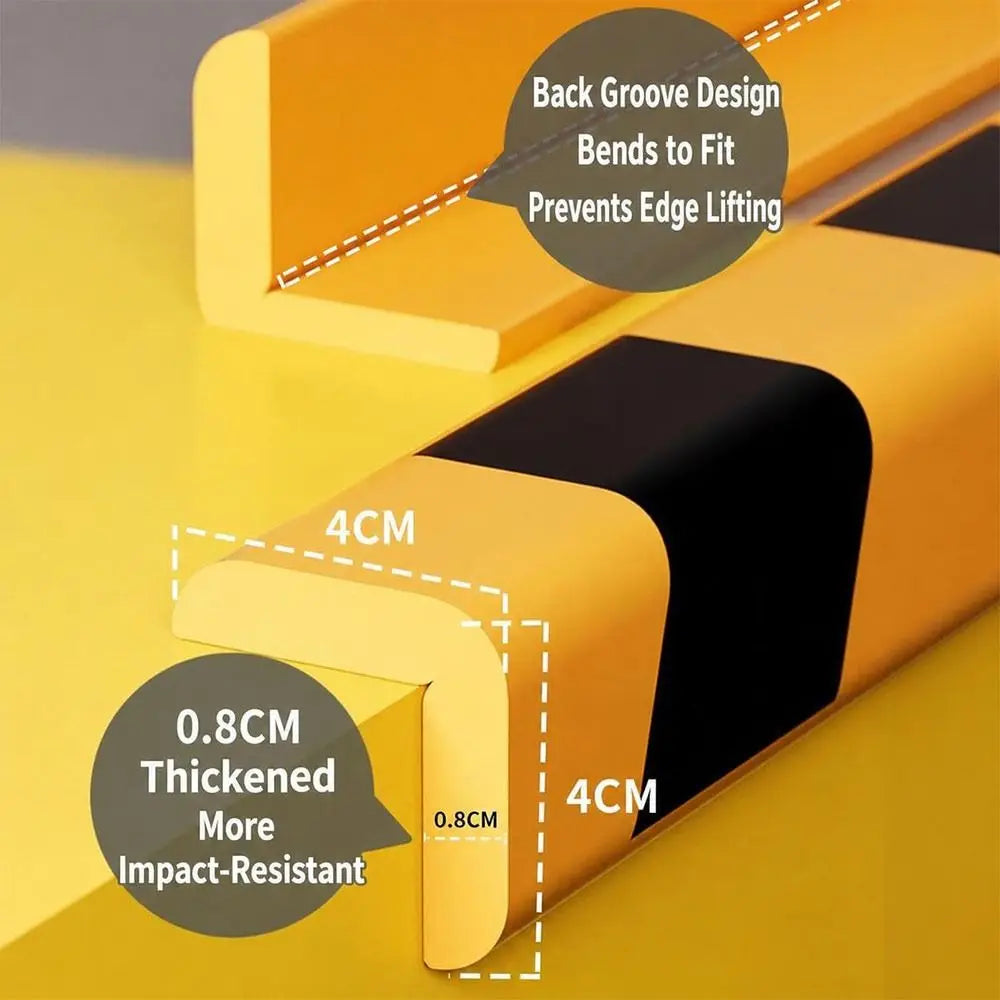 Garage Wall Protection Strip folded around a corner, showing the back groove and two 4 cm sides