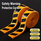 Garage Wall Protection Strip black-and-yellow rolls on a dark background with supplier feature labels