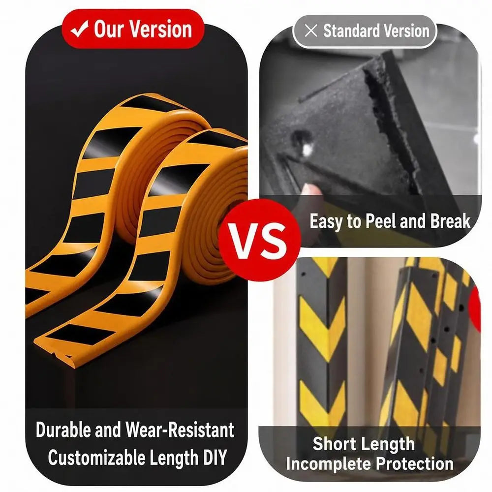 Garage Wall Protection Strip supplier comparison graphic showing rolled foam and alternative guards