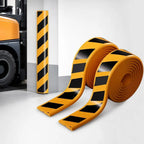 Garage Wall Protection Strip displayed as two rolls with a warehouse pillar application in the background