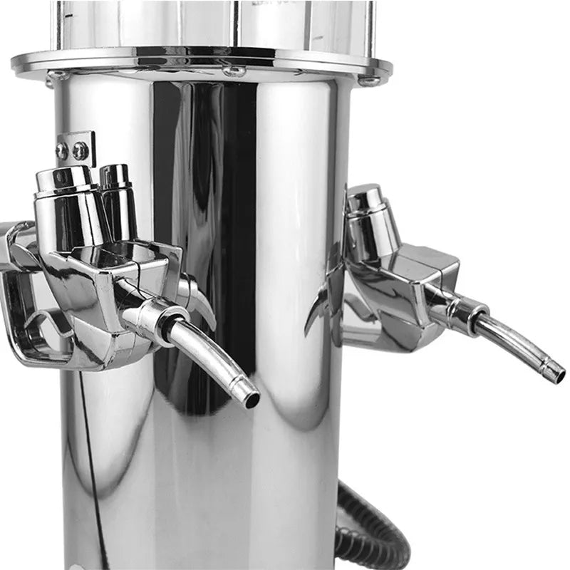 Gas Pump Drink Dispenser close-up of two silver-tone nozzles on the supplier's dual-nozzle model
