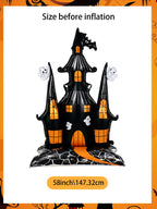 Giant Haunted House Balloon size-before-inflation guide showing 58 in (147.32 cm) height