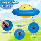 Giant Inflatable Dome Rocker inflation guide showing the pump connection and closing the air valve