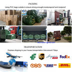 Supplier packing and transport graphic showing wrapped inflatables, freight loading and carrier logos.