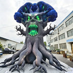 Giant Inflatable Tree Monster displayed outdoors in a paved yard
