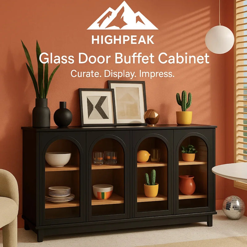 Glass Door Buffet Cabinet