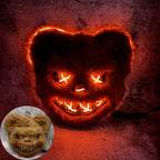 Glowing Horror Animal Masks glowing bear close-up with an inset showing its brown fur-like finish