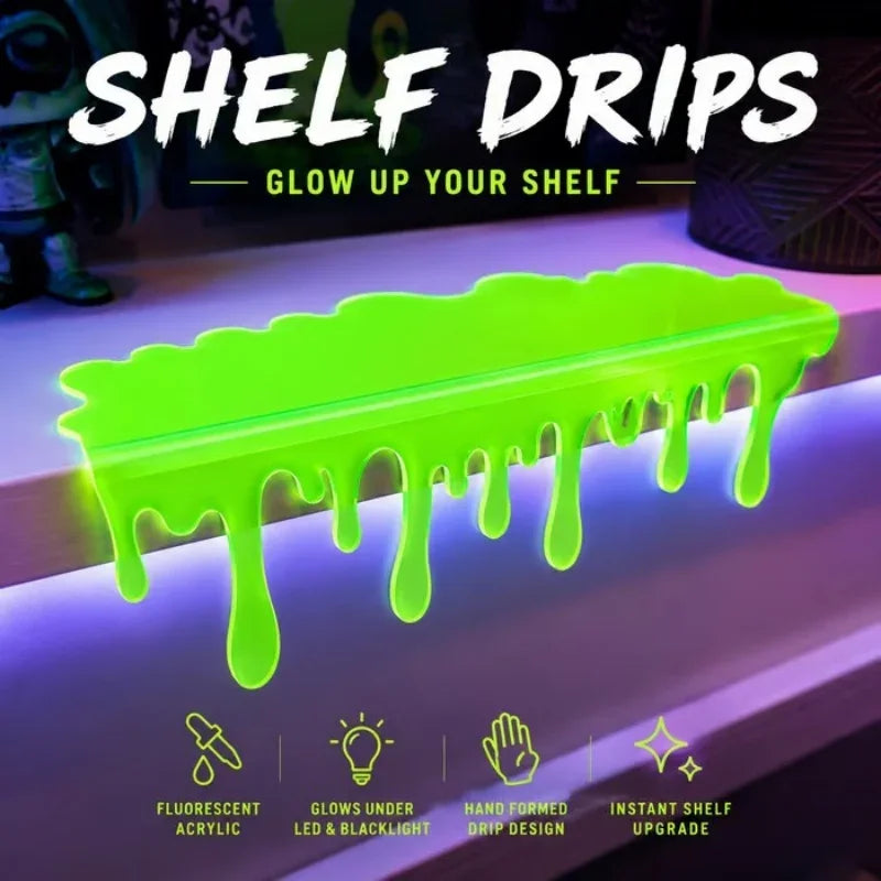 Glowing Slime Shelf Drips — Green shelf topper showing its rounded puddle shape and long hanging drips.