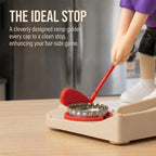 Bottle cap, red golf club and cream track detail with a feature caption