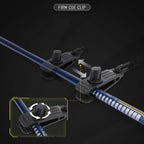 Golf Swing Resistance Trainer rotating adjustment knob on the clip secured to a club shaft