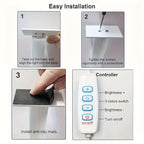 Half Moon Nail Lamp assembly guide showing base screws, anti-slip pads and the inline control buttons.