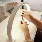 Half Moon Nail Lamp close-up showing nail polish application beneath the white illuminated arch.