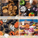 Halloween Cookie Cutter Set inspiration collage for biscuits, bread, cookies, and cake decorations.