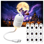 Halloween Galaxy Projector with white USB lamp and 12 interchangeable Halloween films