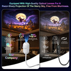 Halloween Galaxy Projector demonstrating a focused ceiling scene through its optical lens