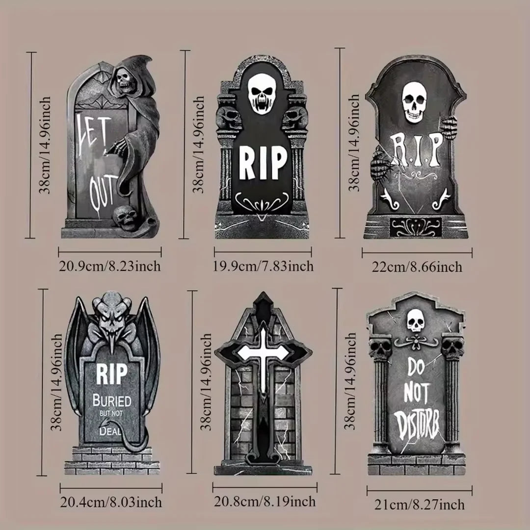 Light Up Halloween Tombstones (6-Pack)