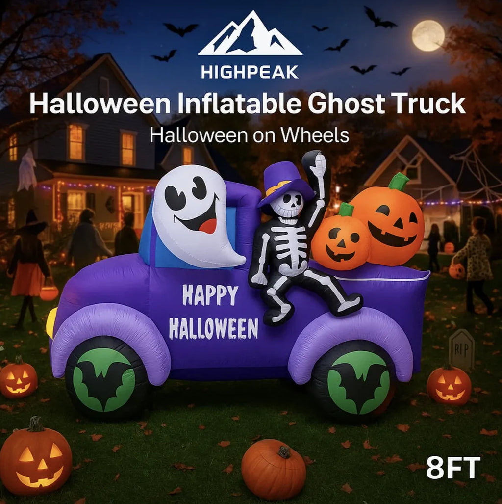 8ft Halloween Inflatable Ghost Truck