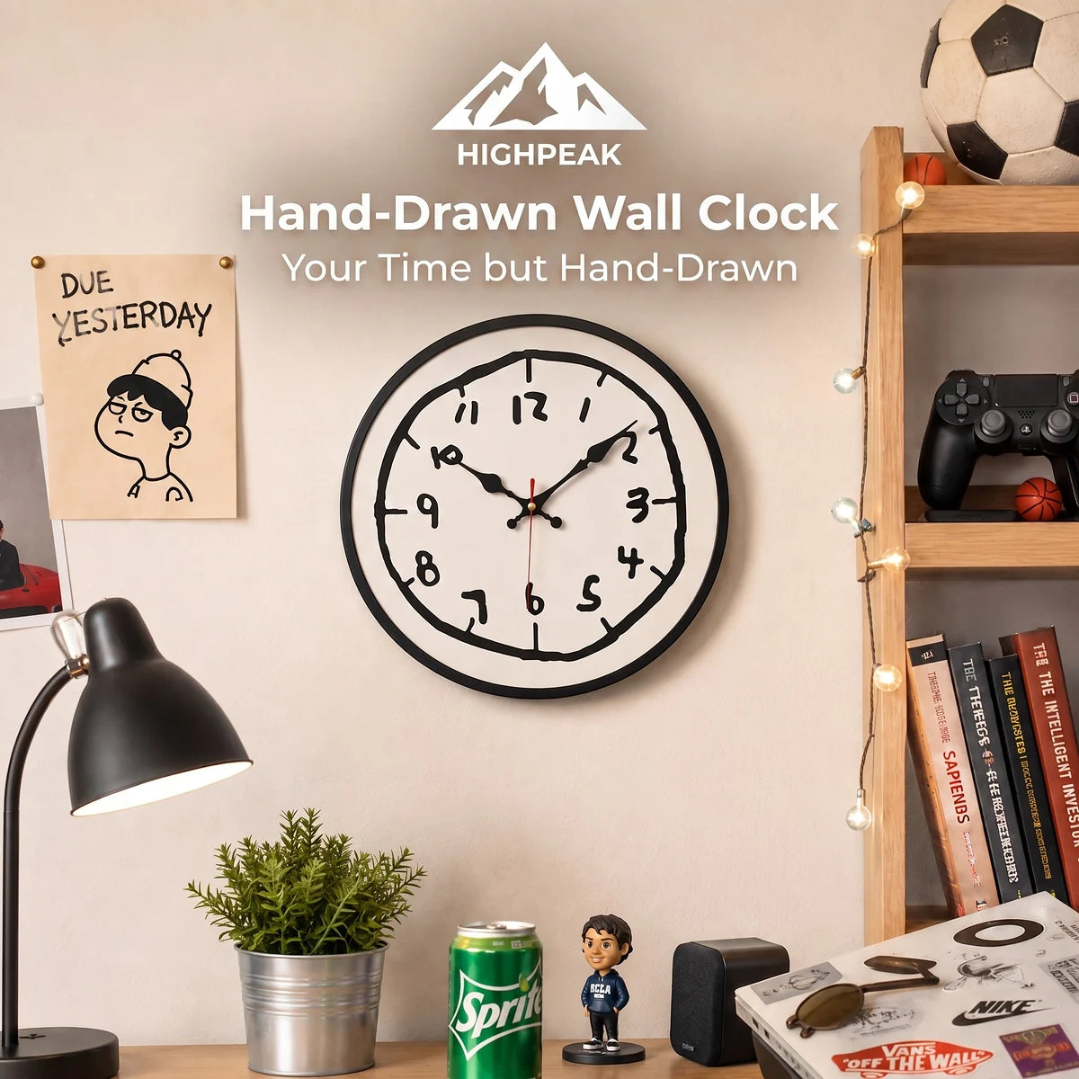 Hand-Drawn Wall Clock