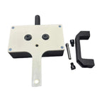 Handheld Wire Puller with black handle, mounting fasteners, and driver bit on a white background.