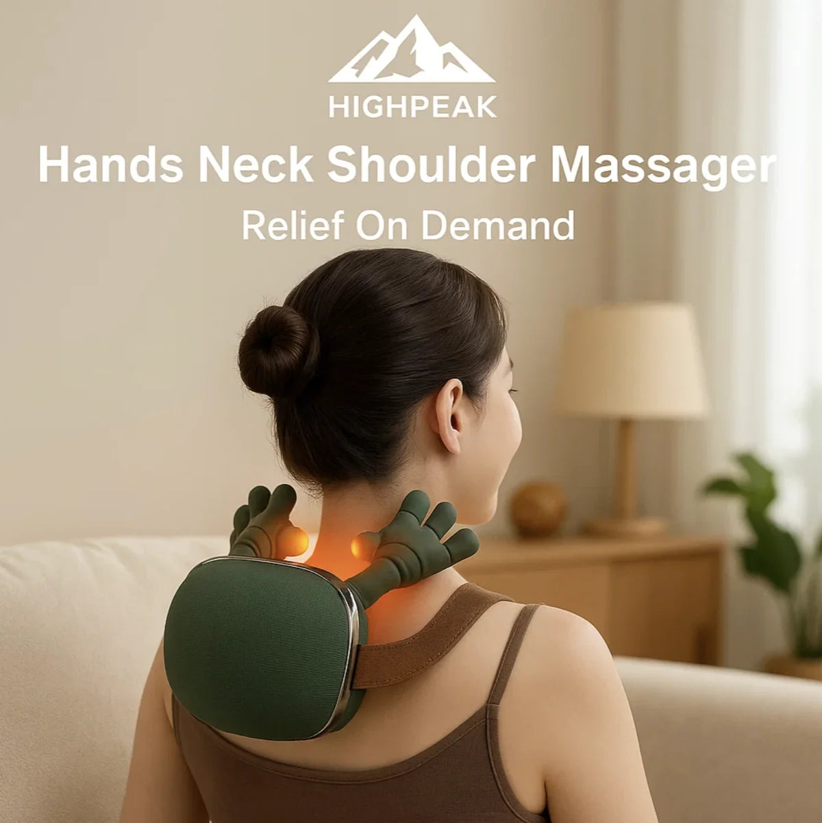 HighPeak Neck Shoulder Massager – Heated Electric Bionic Back Relief