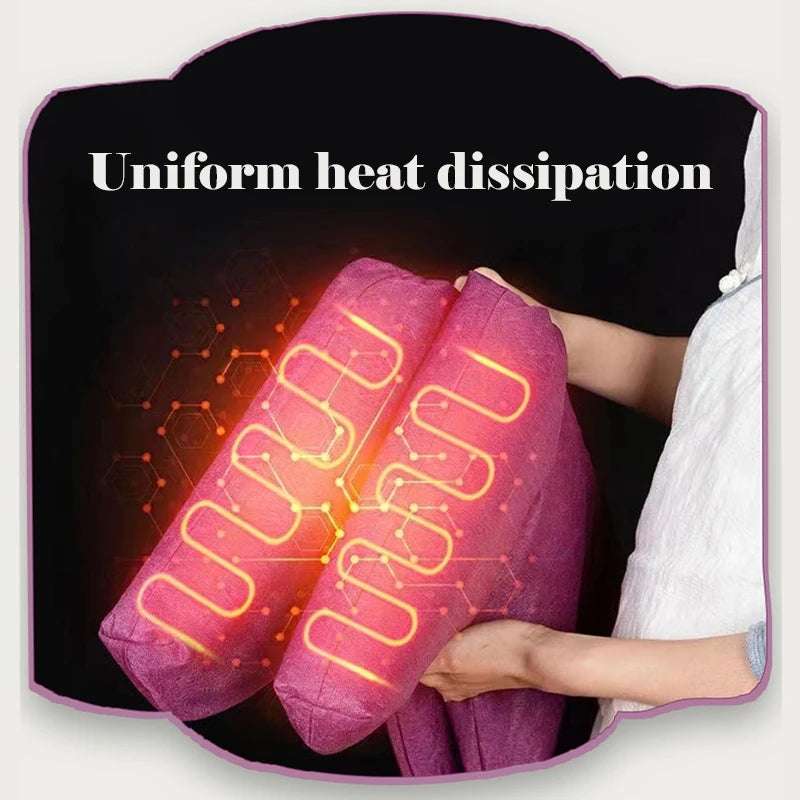 Heated Foot & Leg Boots with a supplier heating-element illustration over the purple boot fabric