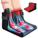 Heated Red Light Foot Wrap with illustrated feet and ankles, zipper detail and glowing LED inset