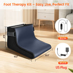Heated Red Light Foot Wrap size diagram showing 12.2-inch sides, controller and US plug label