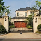 Heavy Duty Gate Wheel casters installed beneath a double driveway gate