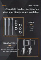 Heavy Duty Gate Wheel mounting hardware guide with three screws, nuts, and shims