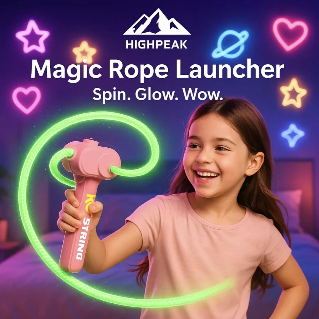 Portable Rope Launcher HighPeak Magic Rope Launcher – Fun Indoor Outdoor Toy with 2 Ropes