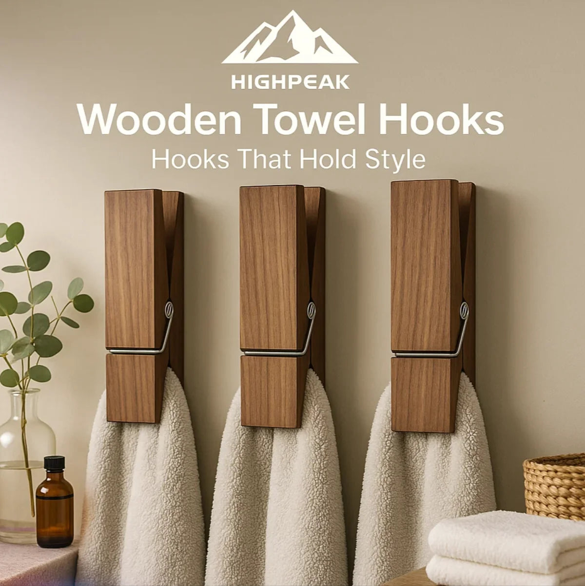 Wooden Towel Hooks