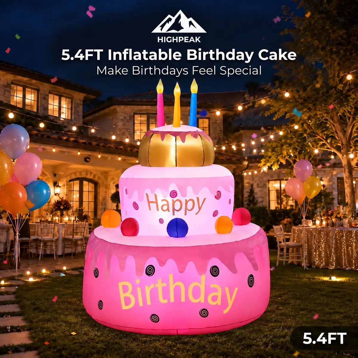 5.4FT Inflatable Birthday Cake