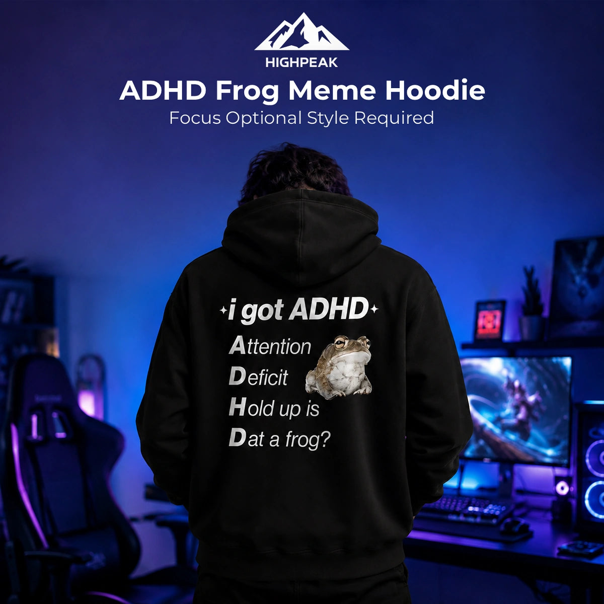 ADHD Frog Meme Hoodie