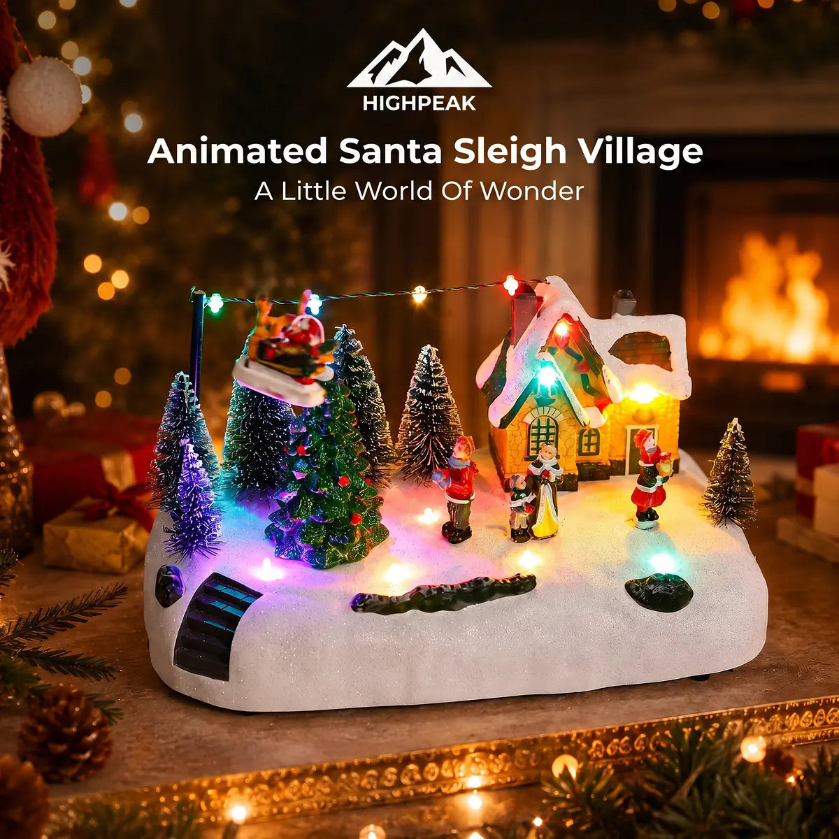 Animated Santa Sleigh Village
