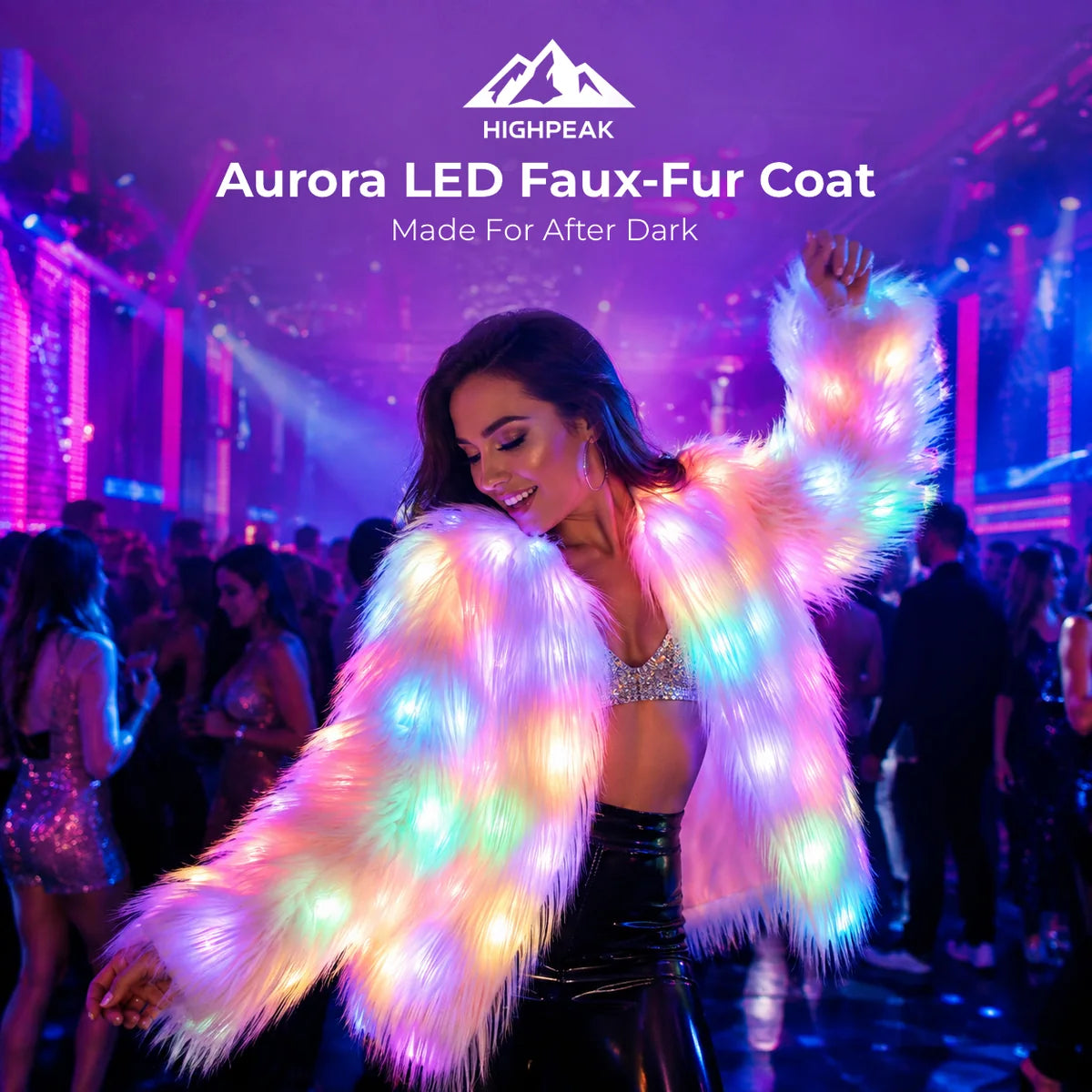 Aurora LED Faux-Fur Coat