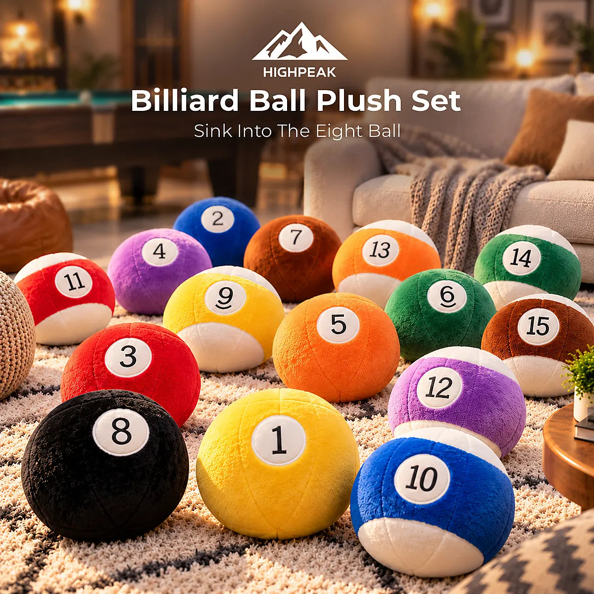Billiard Ball Plush Set