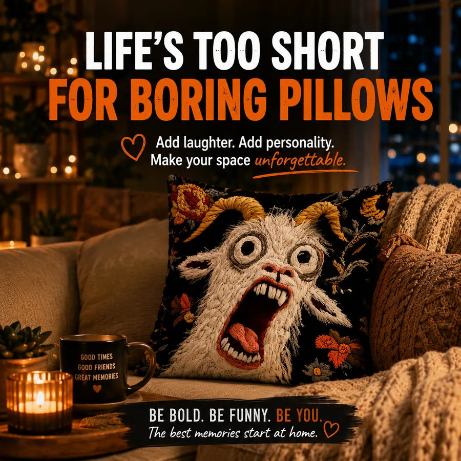 Funny Screaming Goat Pillow