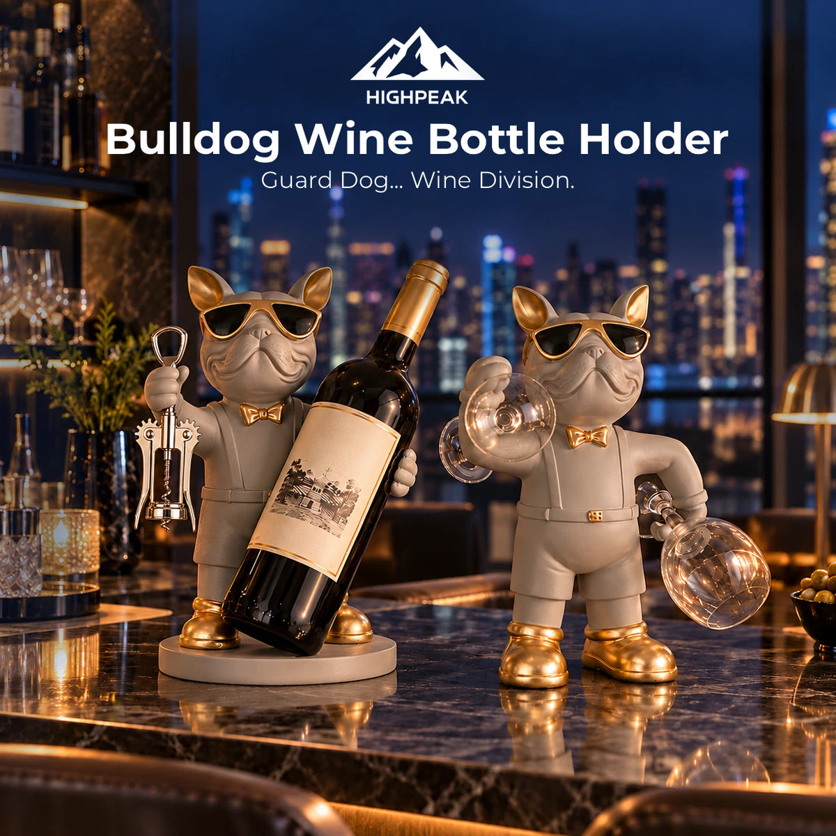 Bulldog Wine Bottle Holder