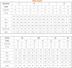 US regular and W plus-size gown chart with bust, waist, hip, and length measurements